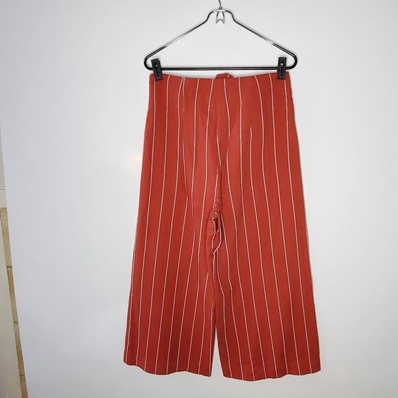 J.O.A. womens High Waisted Wide Leg Cropped Pants With Tie Size Small E… - Picture 9 of 10